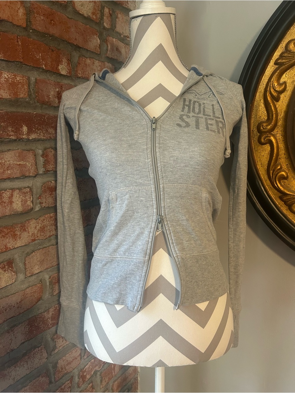 Hollister • Vintage Y2K Double Zipper Zip-Up Hoodie | 100% Cotton